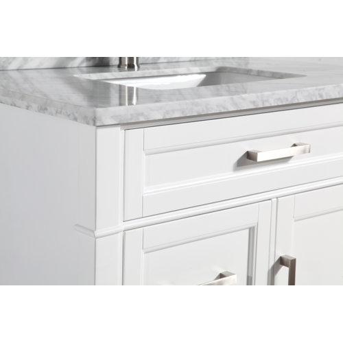 Gracie Oaks Lachine 36'' Single Bathroom Vanity with Marble Top with